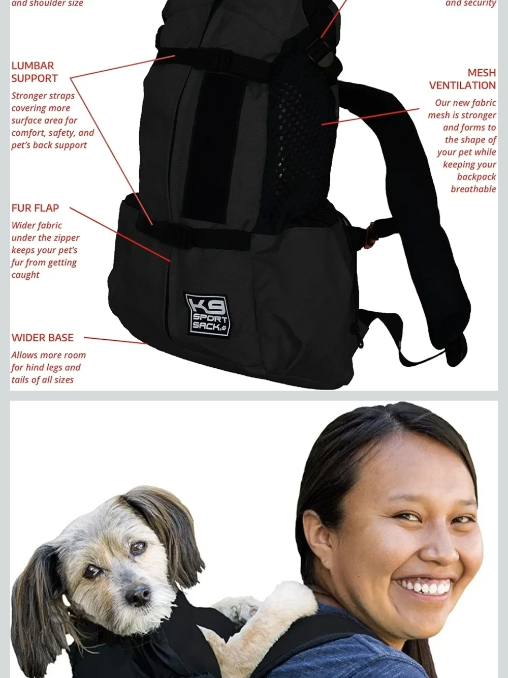 Black Dog Carrier Backpack